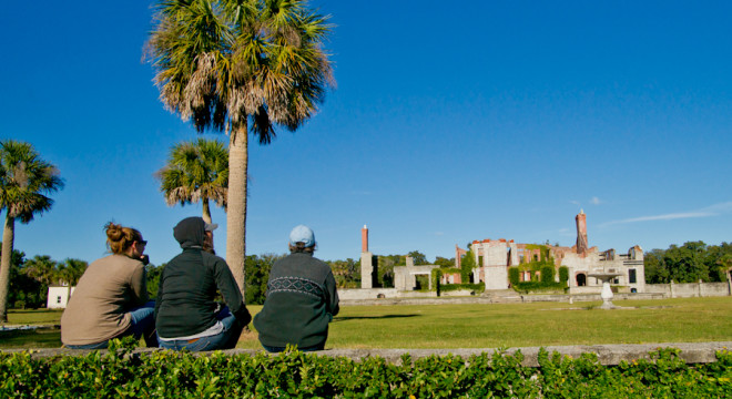 Enjoying the view of Dungenesss Ruins on Cumberland Island