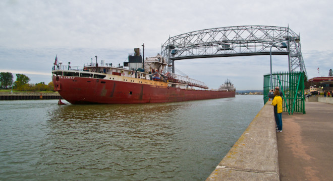 Duluth Aerial Lift Bridge and Barge