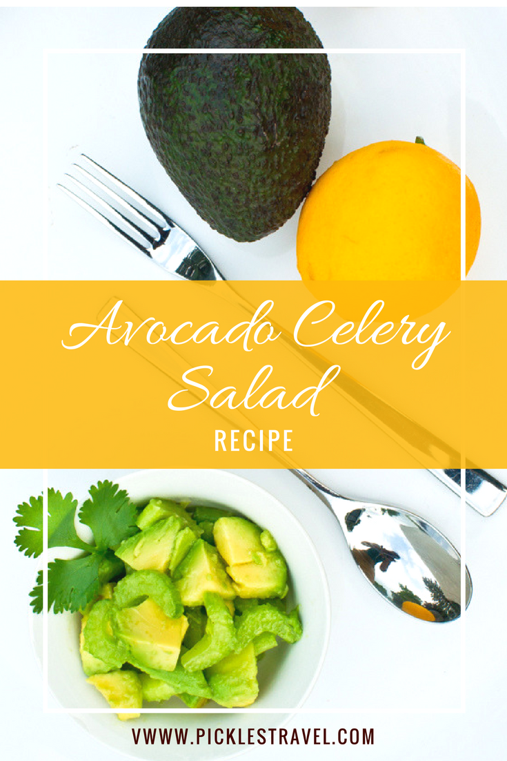 Avocado Celery Salad is a light, easy to make salad that is perfect for spring and summer picnics, tea parties, gatherings or just for lunch. A quick recipe that takes less than 5 minutes to make and even the kids will enjoy eating their vegetables with this one!