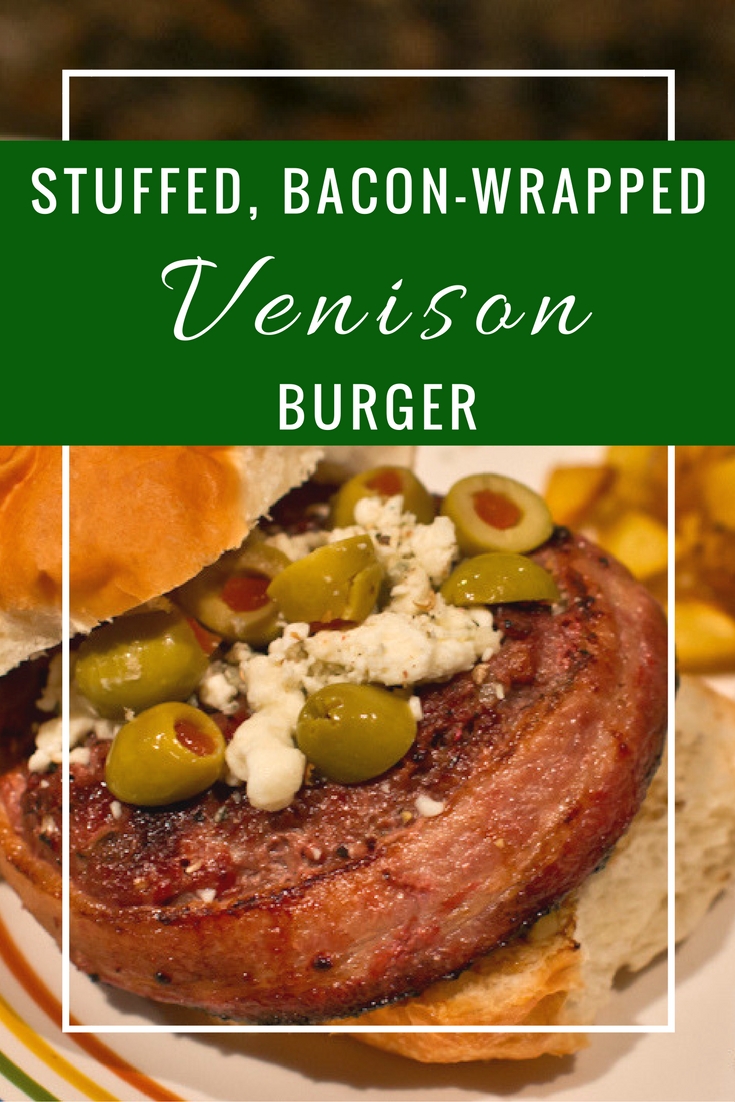 Easy homemade, grilled Juicy Lucy Stuffed Venison Burger (can easily make this hamburger with beef too) stuffed with any cheese before cooking- extra bonus if you make it a cheeseburger!