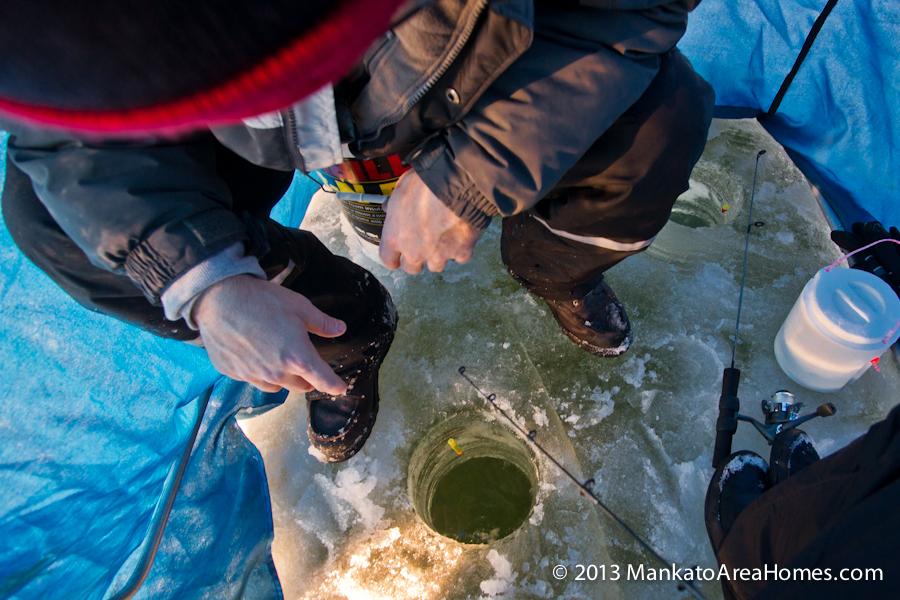 ice fishing on Lake Washington