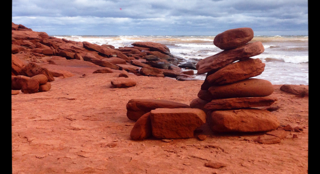 PEI Cairn on the French River coast of Prince Edward Island