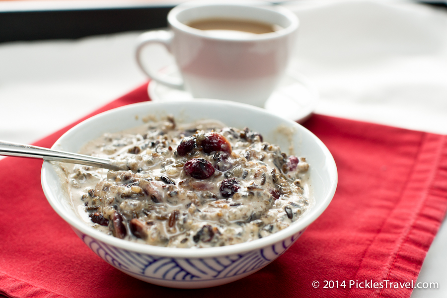 Wild Rice Porridge with dried blueberries