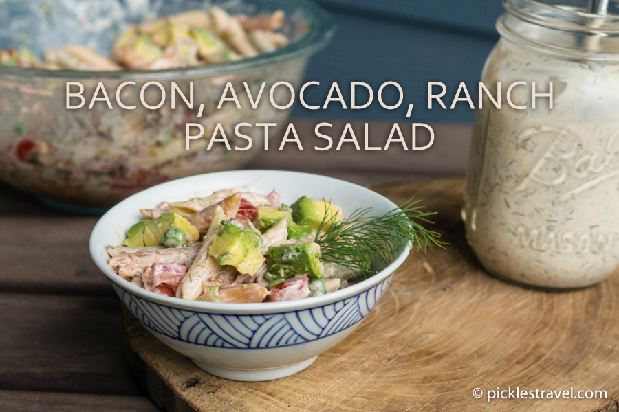 Bacon, Avocado, Ranch Pasta Salad for pinterest