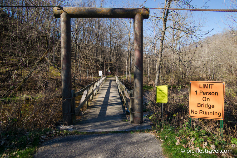 Wire bridge at Beaver Creek Valley state park