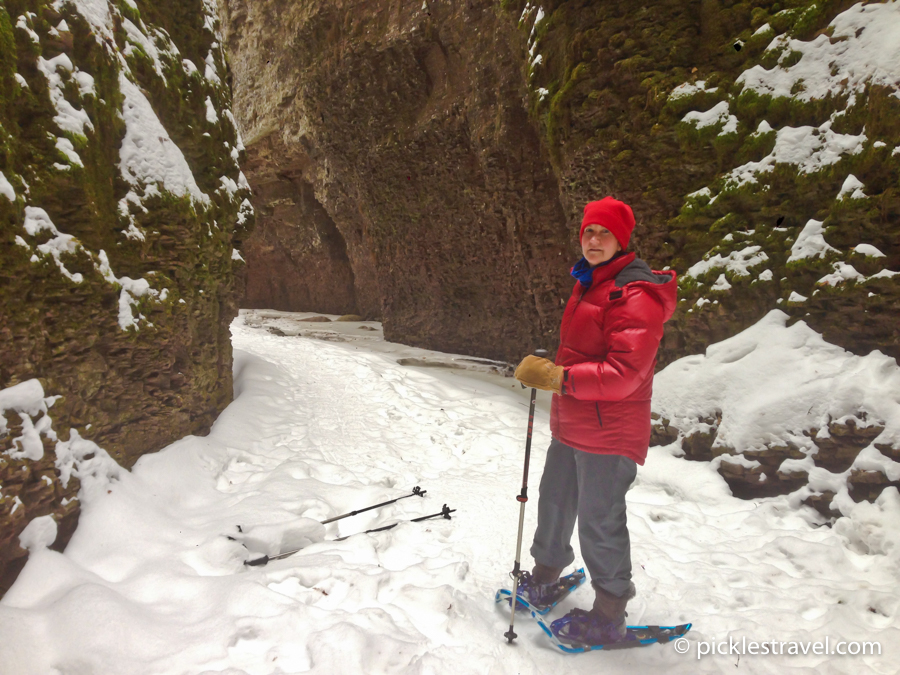 snow shoeing on the north shore
