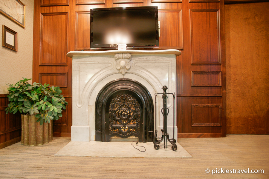 Marble fireplace glow 