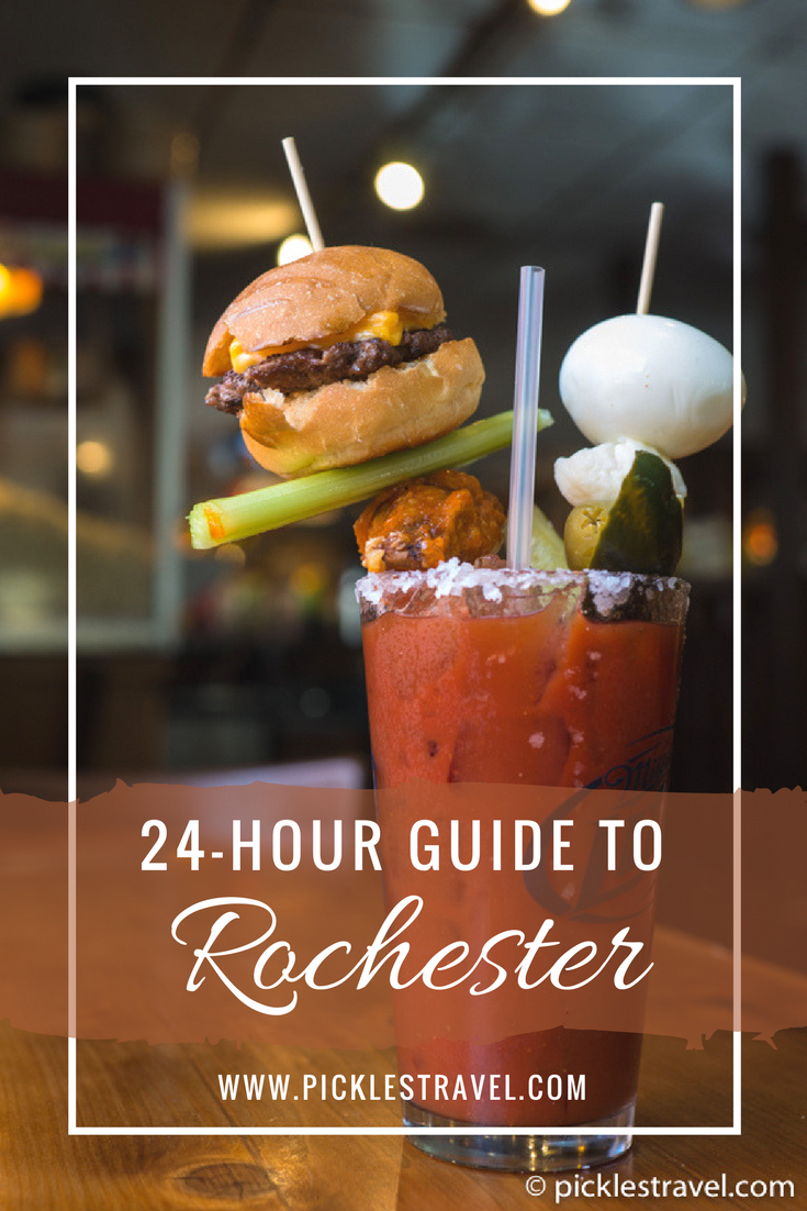 24 hour travel guide to Rochester MN whether on a day trip or road trip across the midwest this guide shows you the things to do like where you can see famous artworks like Chihuly. Or where to hike to overlook the city and drink the best bloody mary you'll ever have. Lots of great activities the whole family can enjoy- including rooftop swimming pools.
