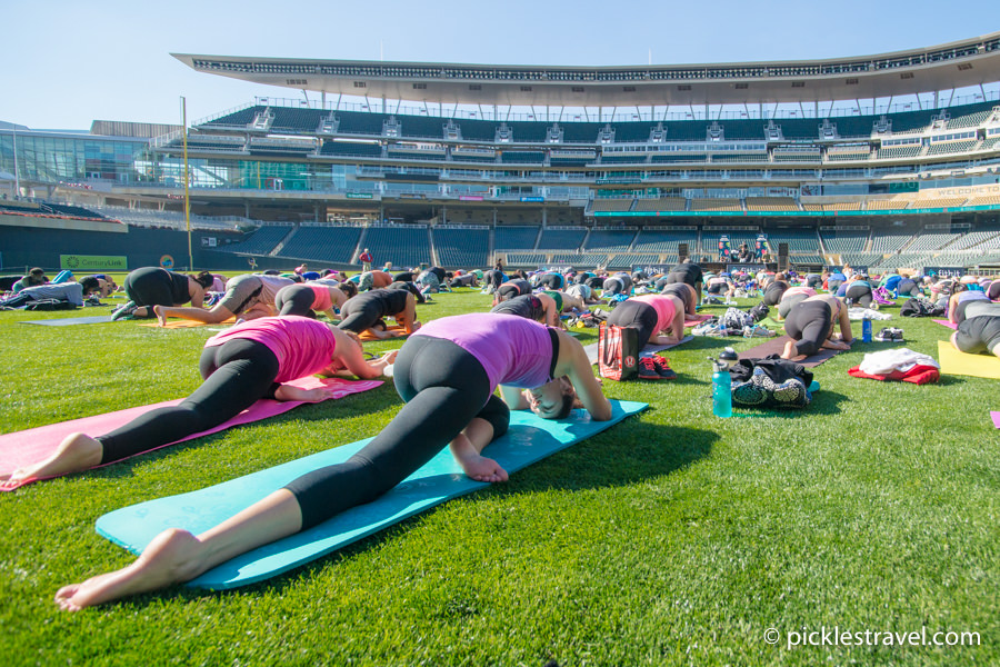 Free Yoga in Target field, Twins Stadium
