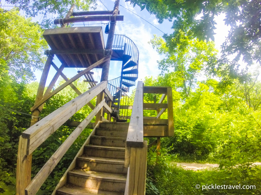 Spiral Staircase at Zip line adventures at Kerfoot Canopy Tour