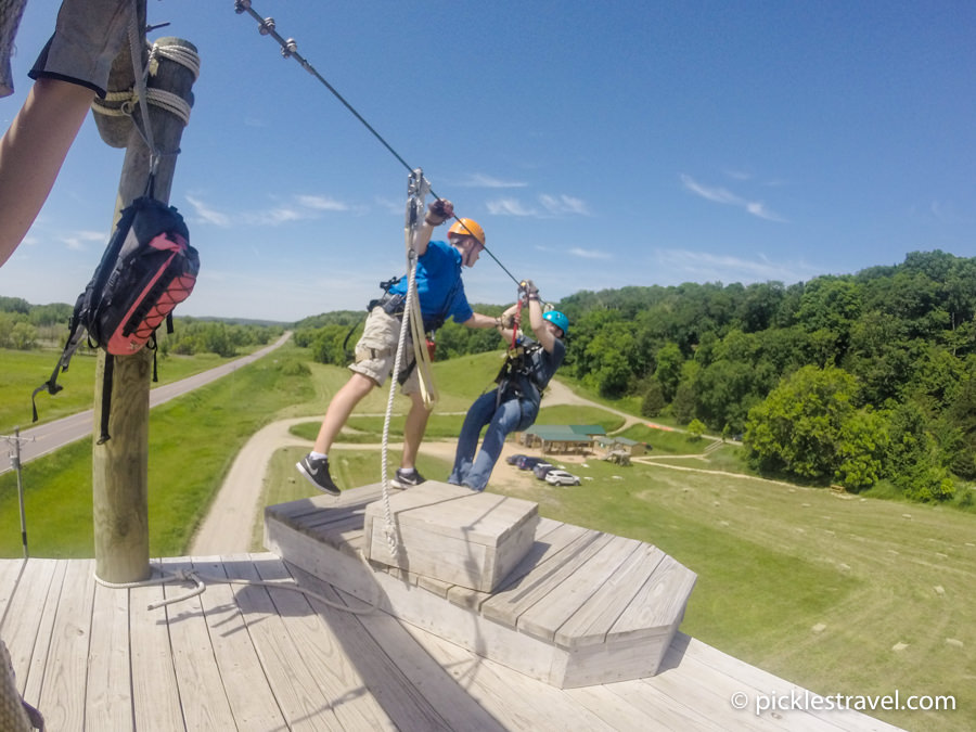 Zip line outdoor adventure for the novice