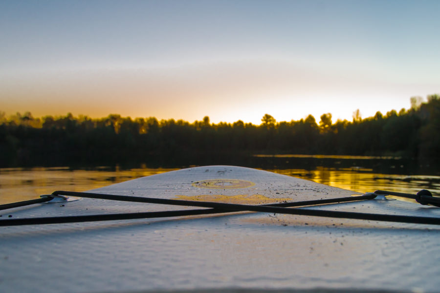 sunrise paddling on the SUP board