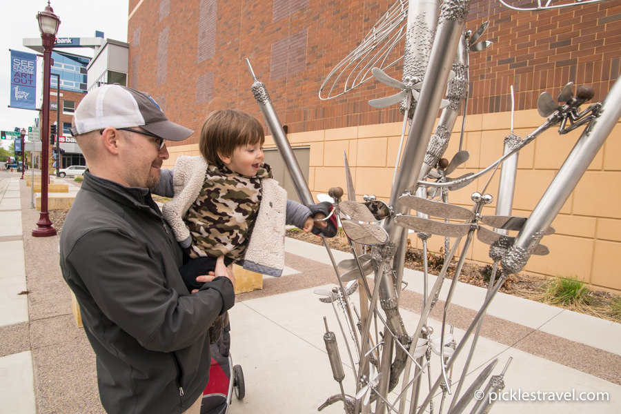 Mankato CityArt Sculpture Walking Tour with kids