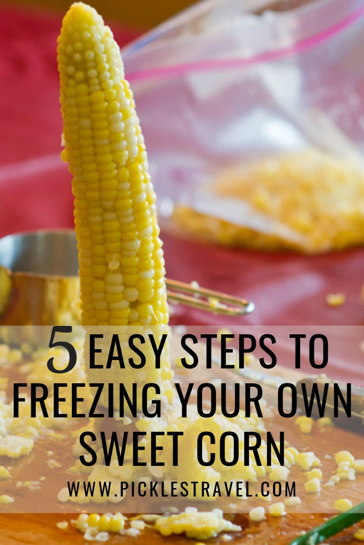 5 Easy Steps for freezing your own sweet corn and preserving the harvest for fresh healthy vegetables all winter long #vegan #eatlocal